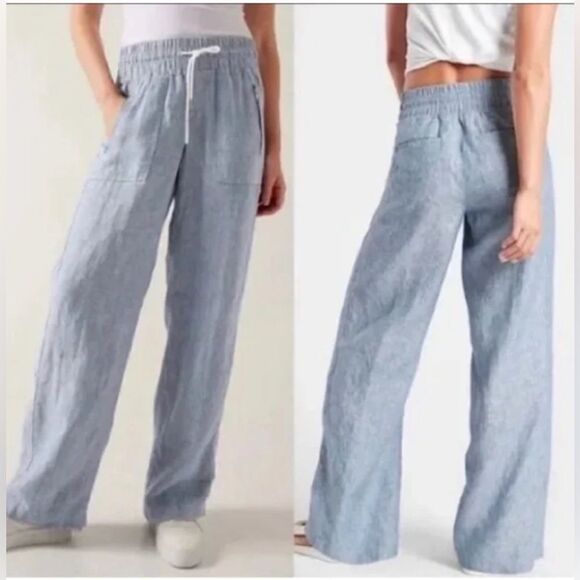 ATHLETA Cabo Linen Wide Leg Pant. 14  NWT - Picture 1 of 7